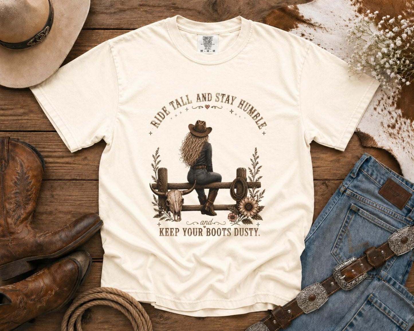 Ride Tall | Cowgirl Shirt, Rodeo T-Shirt, Cowgirl T-shirt Country Concert Tee, Western Graphic Tee For Women, Western T-shirt, Western T-shirt | Comfort Colors®