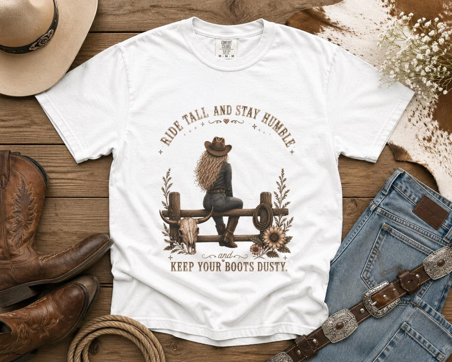 Ride Tall | Cowgirl Shirt, Rodeo T-Shirt, Cowgirl T-shirt Country Concert Tee, Western Graphic Tee For Women, Western T-shirt, Western T-shirt | Comfort Colors®