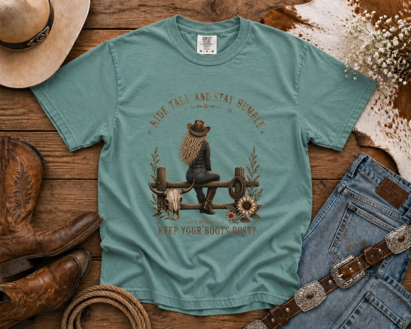 Ride Tall | Cowgirl Shirt, Rodeo T-Shirt, Cowgirl T-shirt Country Concert Tee, Western Graphic Tee For Women, Western T-shirt, Western T-shirt | Comfort Colors®