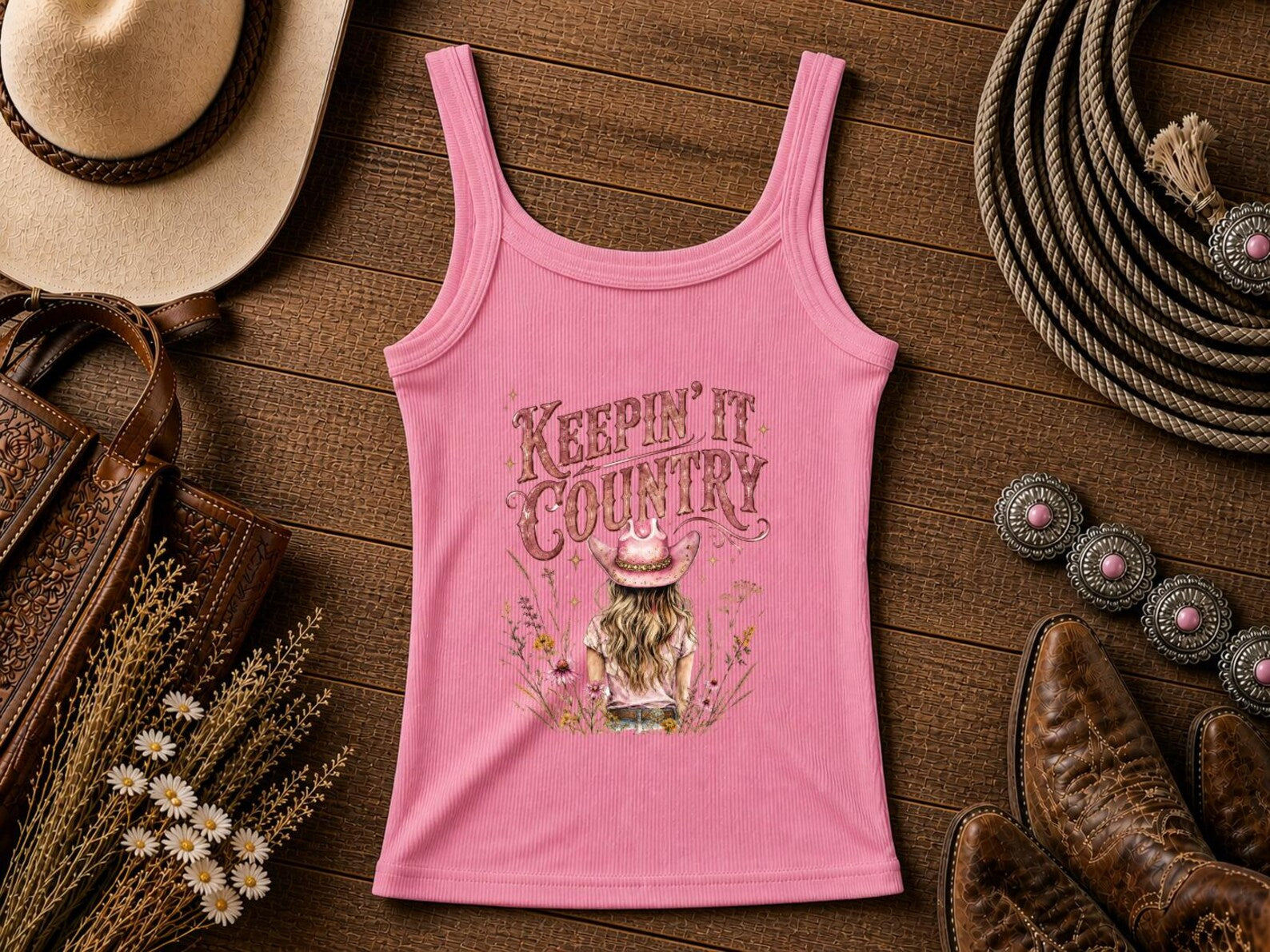 Keepin' It Country | Cowgirl Shirt, Rodeo T-Shirt, Cowgirl T-shirt Country Concert Tee, Western Graphic Tee For Women, Western T-shirt, Western T-shirt | Bella Canvas