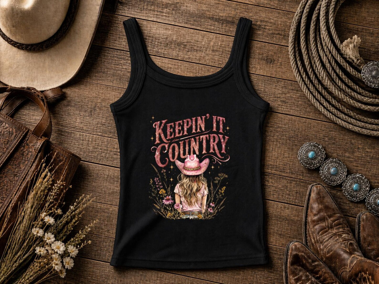 Keepin' It Country | Cowgirl Shirt, Rodeo T-Shirt, Cowgirl T-shirt Country Concert Tee, Western Graphic Tee For Women, Western T-shirt, Western T-shirt | Bella Canvas
