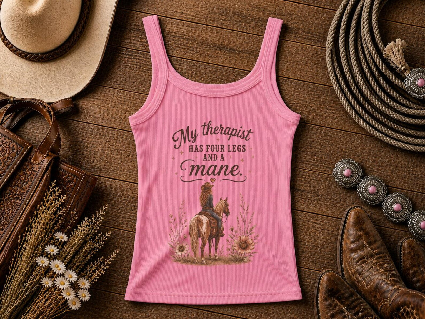 My Therapist Has Four Legs & A Mane | Cowgirl Shirt, Rodeo T-Shirt, Cowgirl T-shirt Country Concert Tee, Western Graphic Tee For Women, Western T-shirt, Western T-shirt | Bella Canvas
