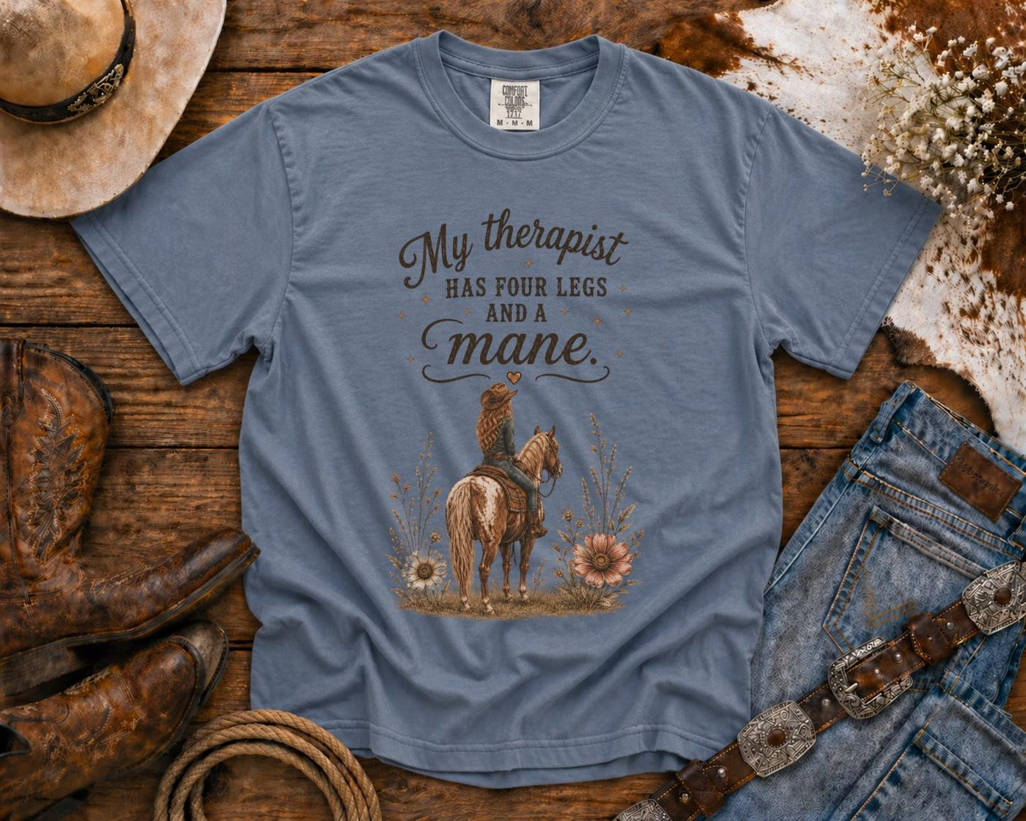 Horse Lover T-Shirt — Cowgirl TShirt | Western Tee | Comfort Colors Country Tee | Vintage Country Shirt | Rodeo Shirt