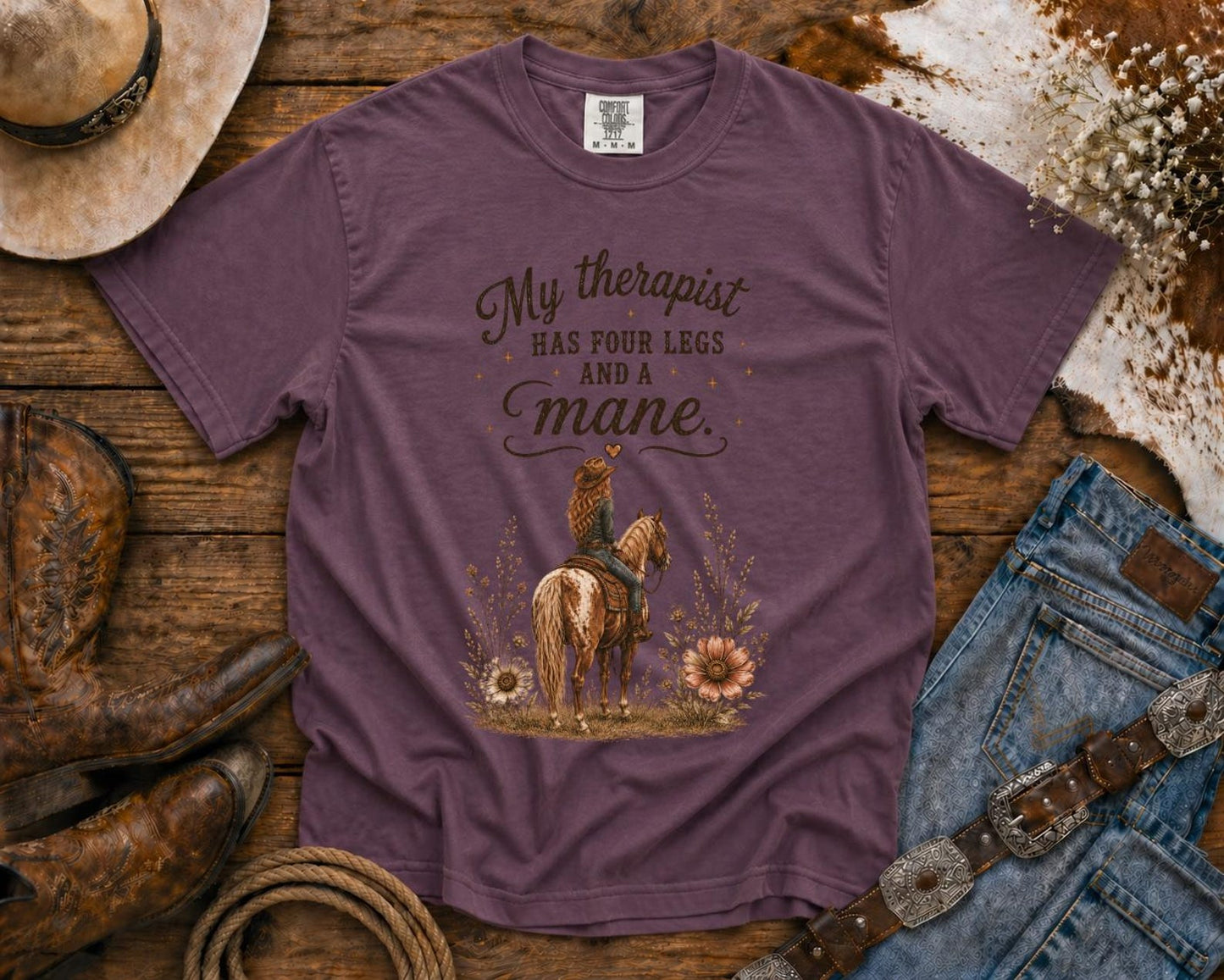 Horse Lover T-Shirt — Cowgirl TShirt | Western Tee | Comfort Colors Country Tee | Vintage Country Shirt | Rodeo Shirt