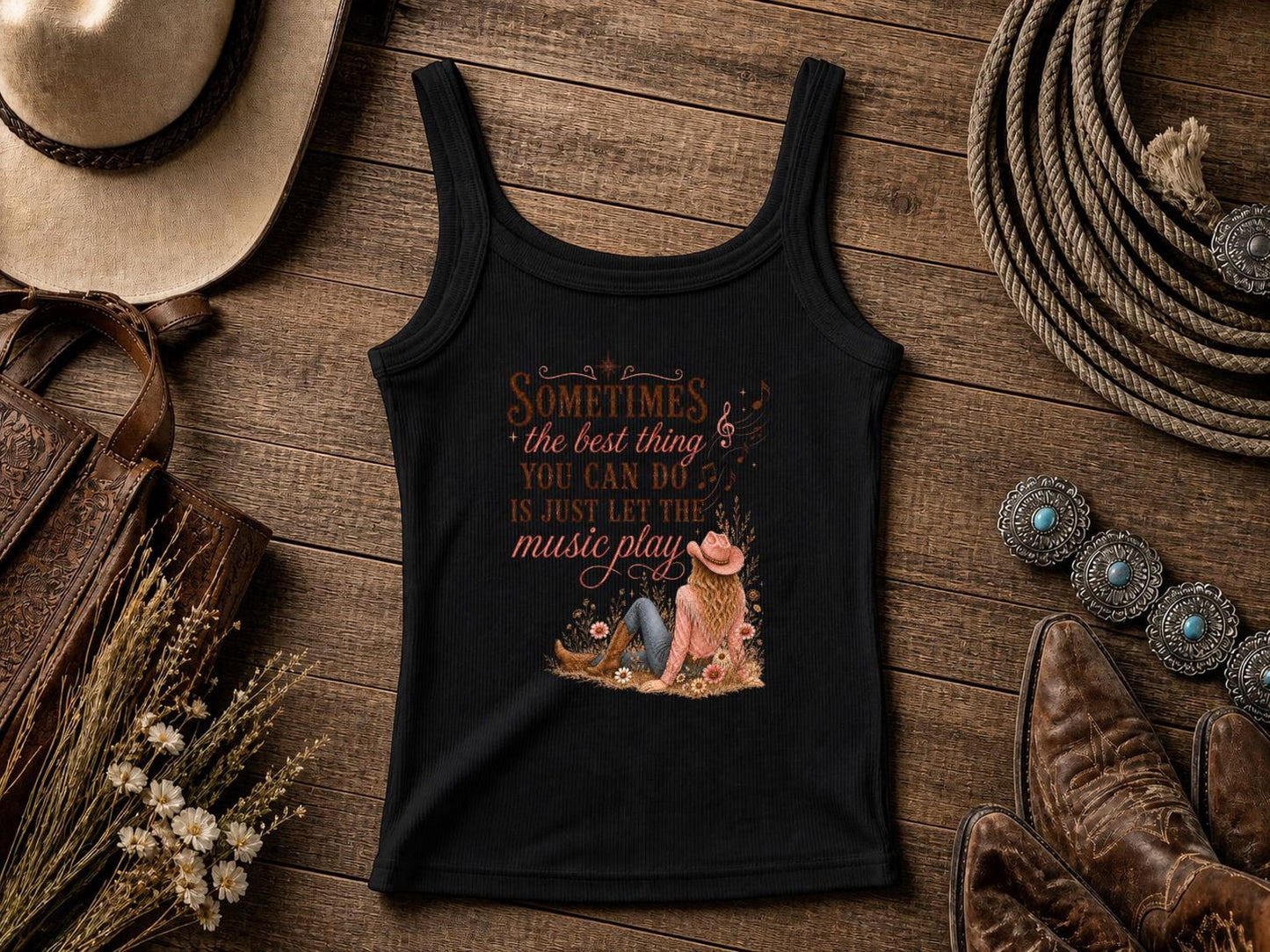 Let the music play | Cowgirl Shirt, Rodeo T-Shirt, Cowgirl T-shirt Country Concert Tee, Western Graphic Tee For Women, Western T-shirt, Western T-shirt | Bella Canvas