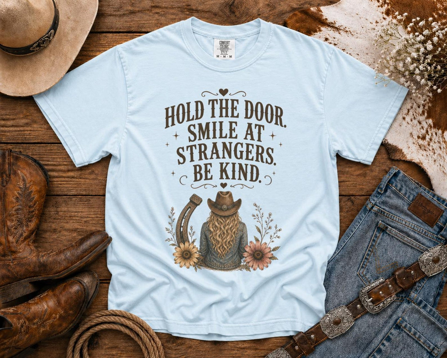 Hold the Door - Cowgirl TShirt | Western Tee | Comfort Colors Country Tee | Vintage Country Shirt | Rodeo Shirt