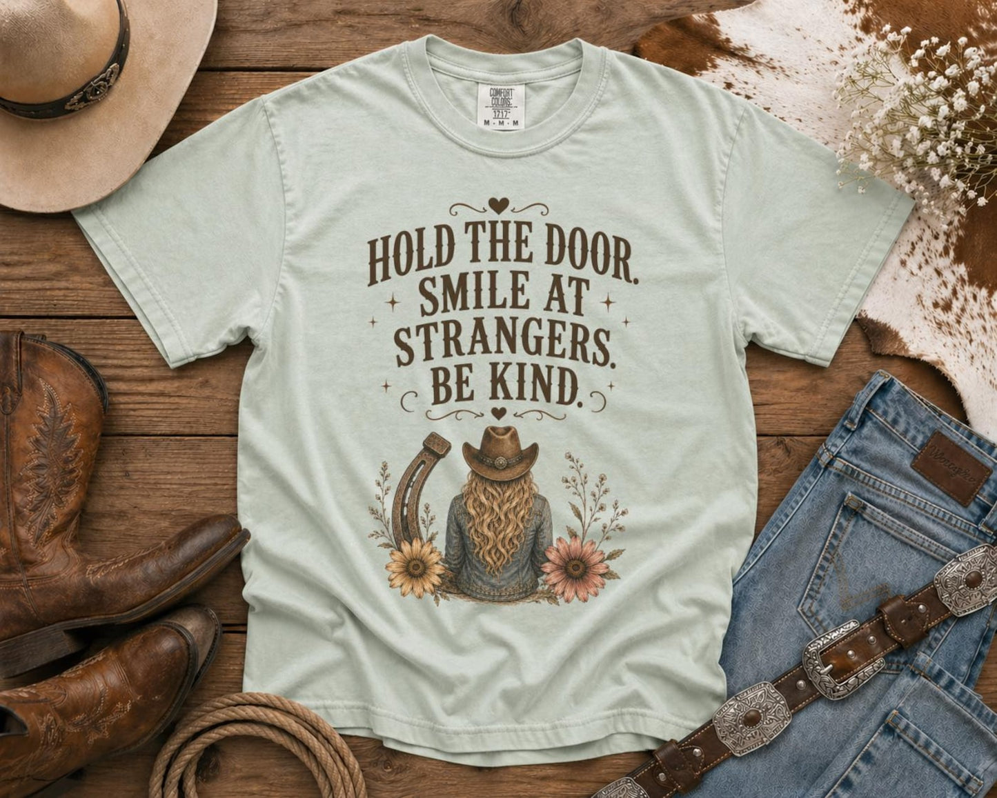 Hold the Door - Cowgirl TShirt | Western Tee | Comfort Colors Country Tee | Vintage Country Shirt | Rodeo Shirt