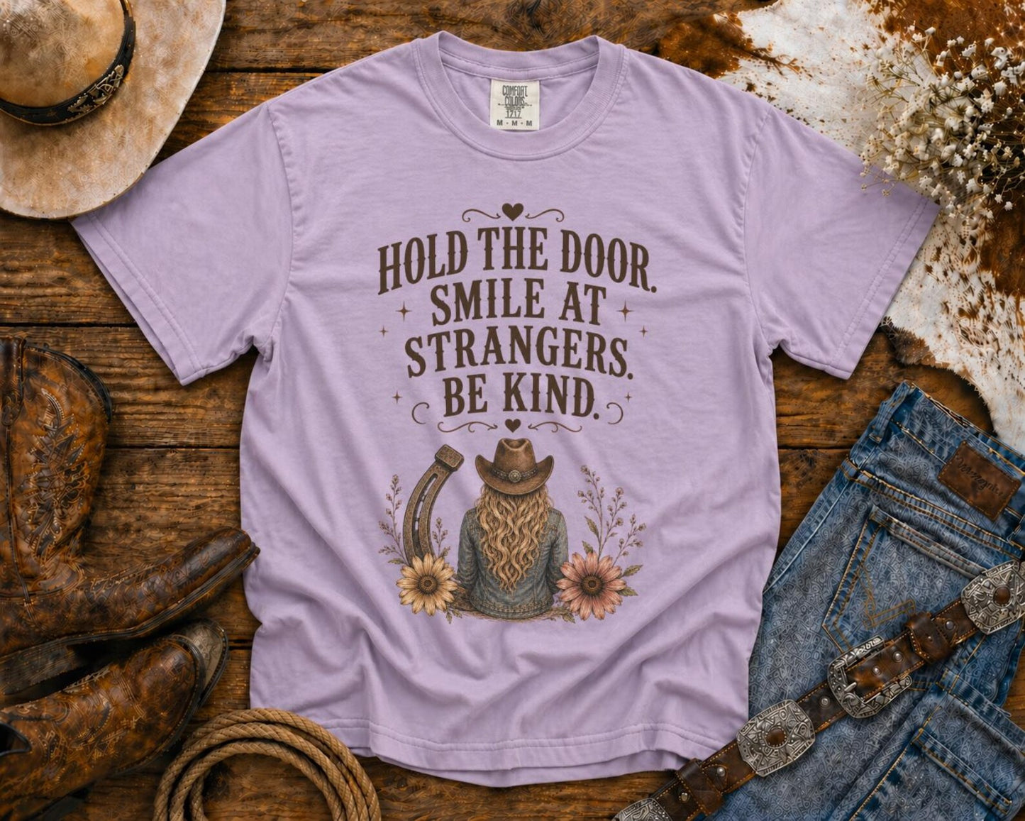 Hold the Door - Cowgirl TShirt | Western Tee | Comfort Colors Country Tee | Vintage Country Shirt | Rodeo Shirt