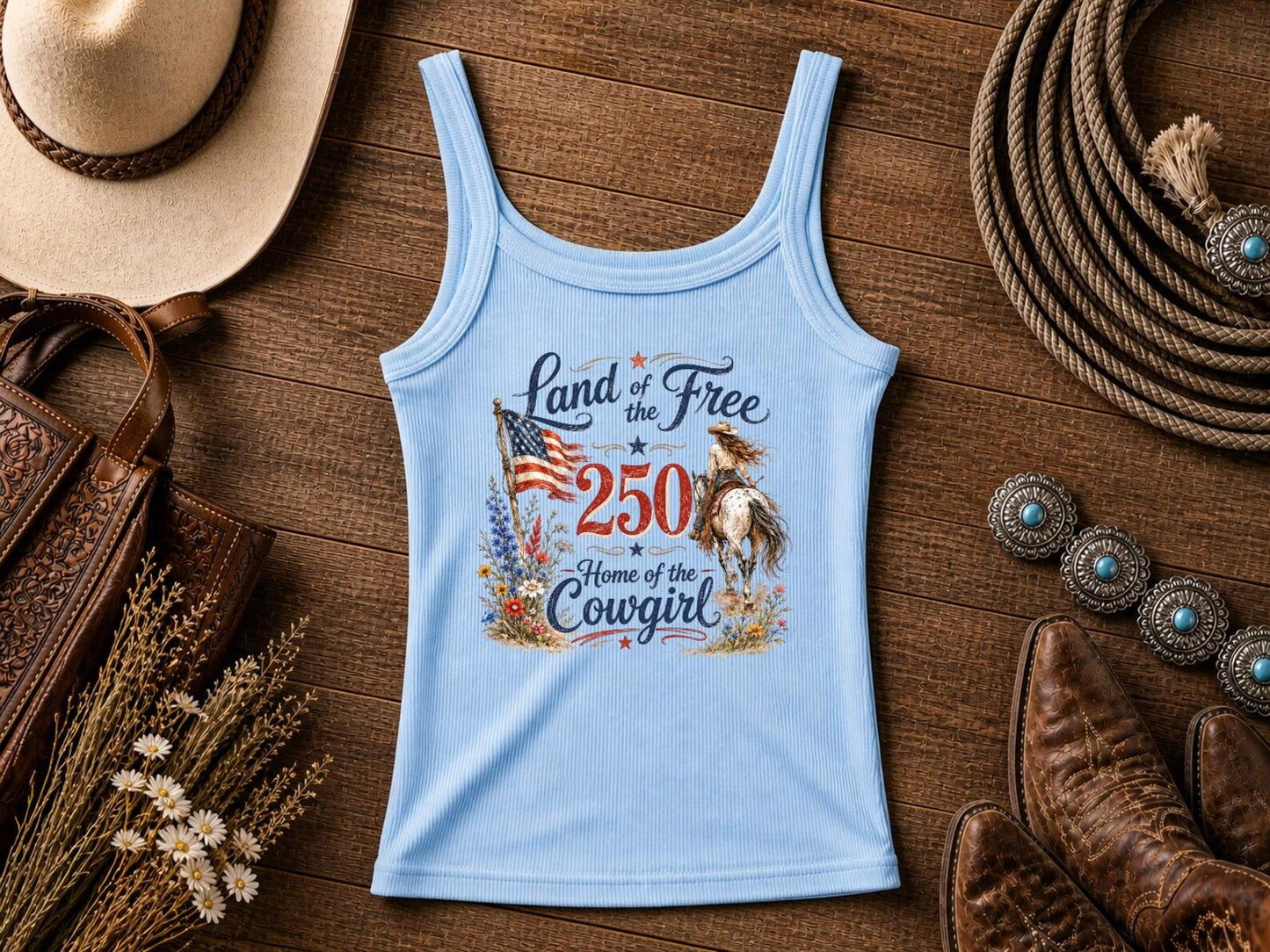 Land of the Free 250 Years | Cowgirl Shirt, Rodeo T-Shirt, Cowgirl T-shirt Country Concert Tee, Western Graphic Tee For Women, Western T-shirt, Western T-shirt | Comfort Colors