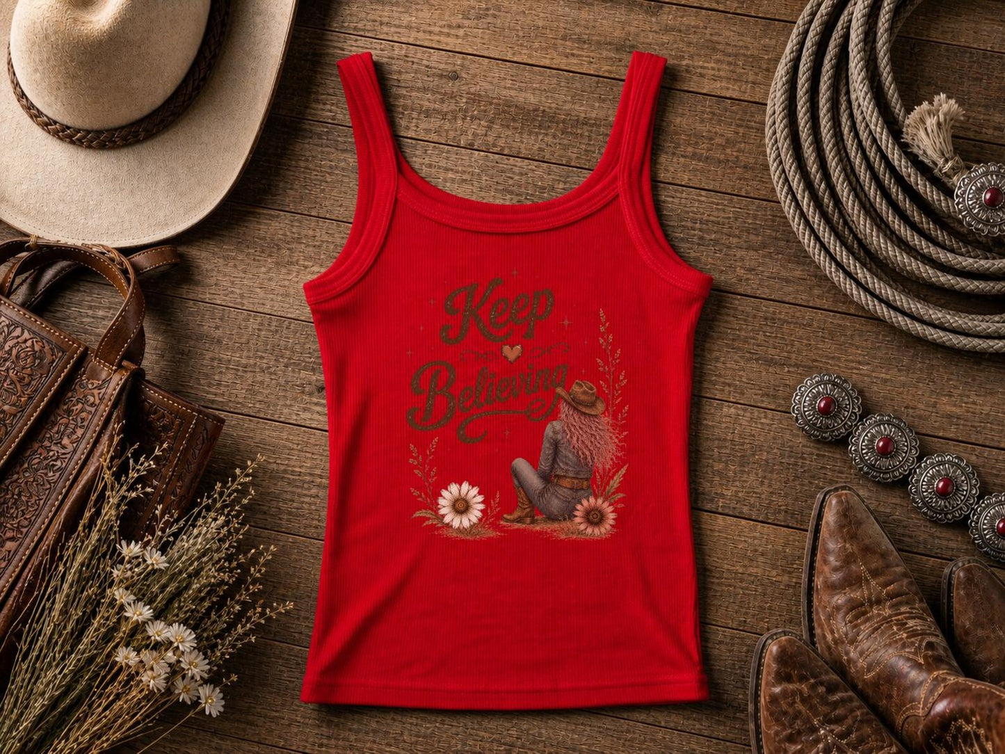 Keep Believing Crop Top — Cowgirl Shirt, Rodeo T-Shirt, Cowgirl T-shirt Country Concert Tee, Western Graphic Tee For Women, Western T-shirt, Western T-shirt | Bella Canvas