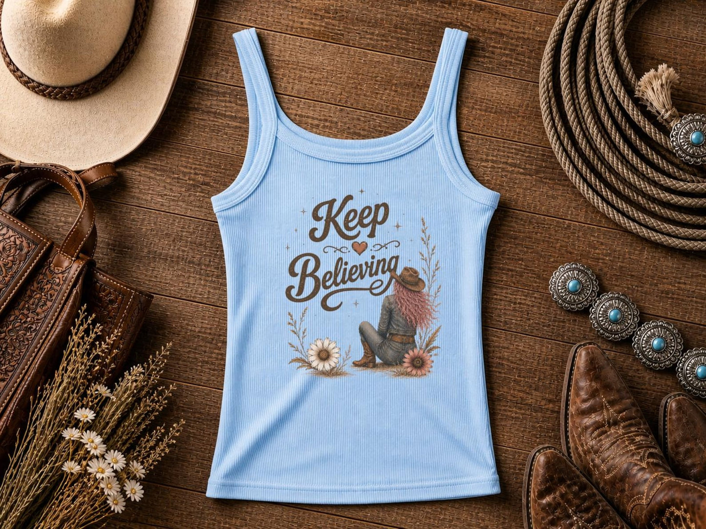 Keep Believing Crop Top — Cowgirl Shirt, Rodeo T-Shirt, Cowgirl T-shirt Country Concert Tee, Western Graphic Tee For Women, Western T-shirt, Western T-shirt | Bella Canvas