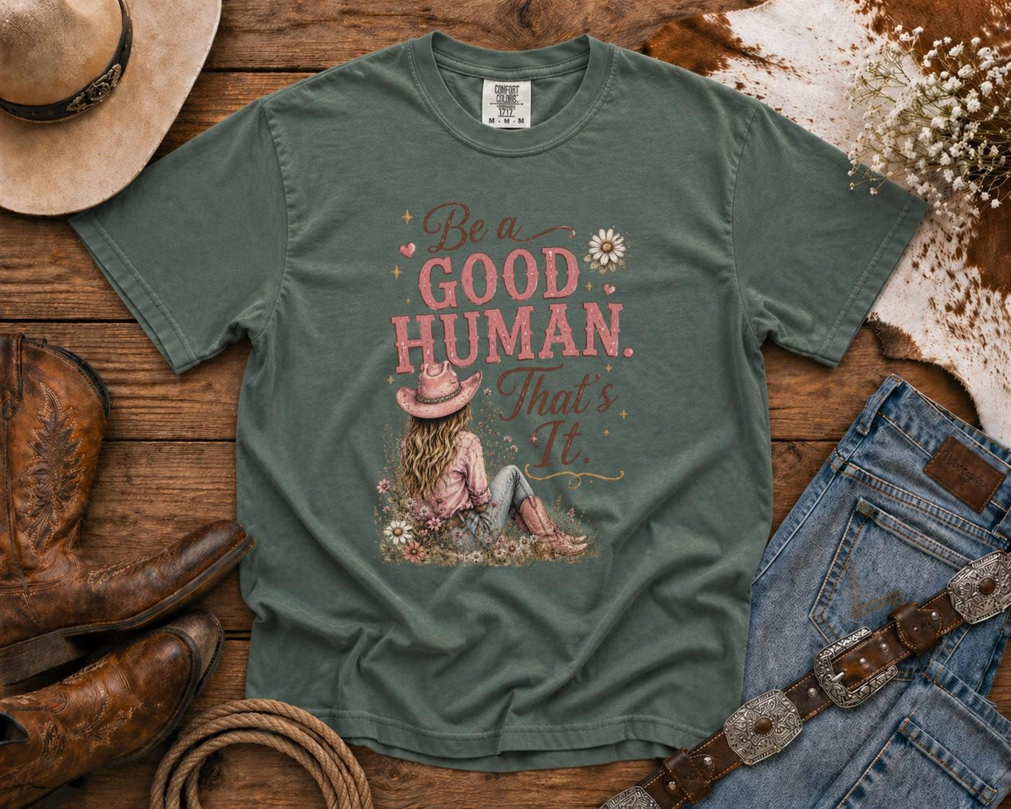 Be a Good Human | Cowgirl Shirt, Rodeo T-Shirt, Cowgirl T-shirt Country Concert Tee, Western Graphic Tee For Women, Western T-shirt, Western T-shirt | Bella Canvas