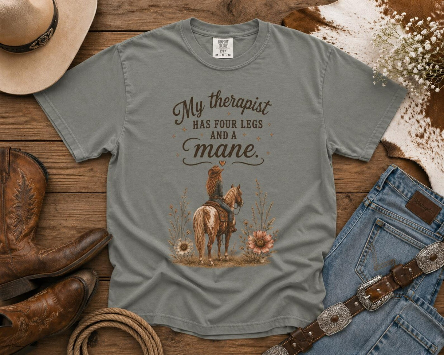 Horse Lover T-Shirt — Cowgirl TShirt | Western Tee | Comfort Colors Country Tee | Vintage Country Shirt | Rodeo Shirt
