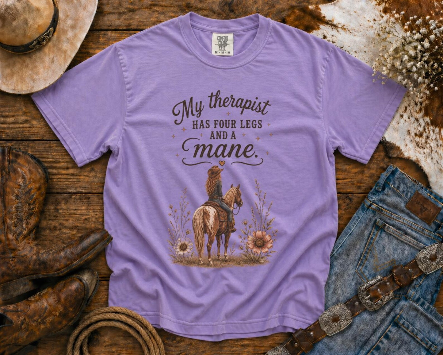 Horse Lover T-Shirt — Cowgirl TShirt | Western Tee | Comfort Colors Country Tee | Vintage Country Shirt | Rodeo Shirt