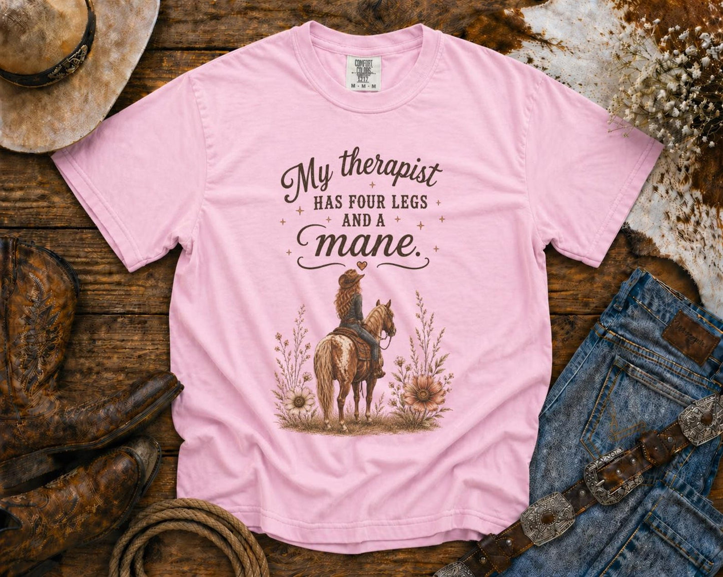 Horse Lover T-Shirt — Cowgirl TShirt | Western Tee | Comfort Colors Country Tee | Vintage Country Shirt | Rodeo Shirt