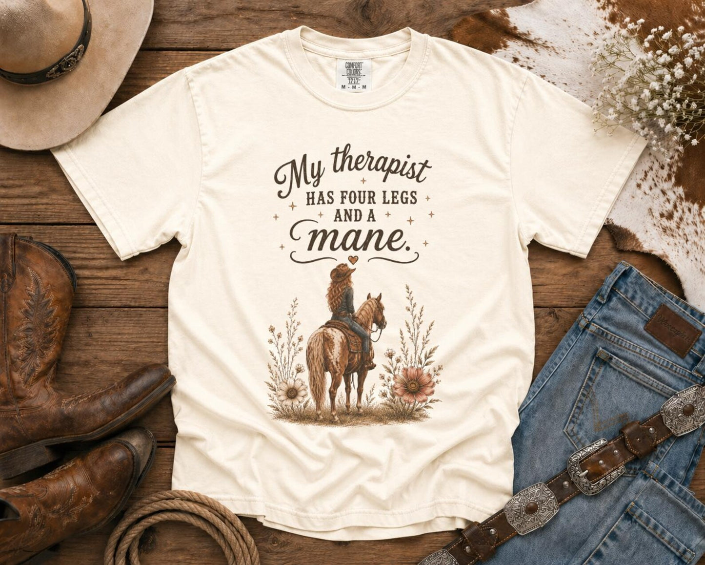 Horse Lover T-Shirt — Cowgirl TShirt | Western Tee | Comfort Colors Country Tee | Vintage Country Shirt | Rodeo Shirt