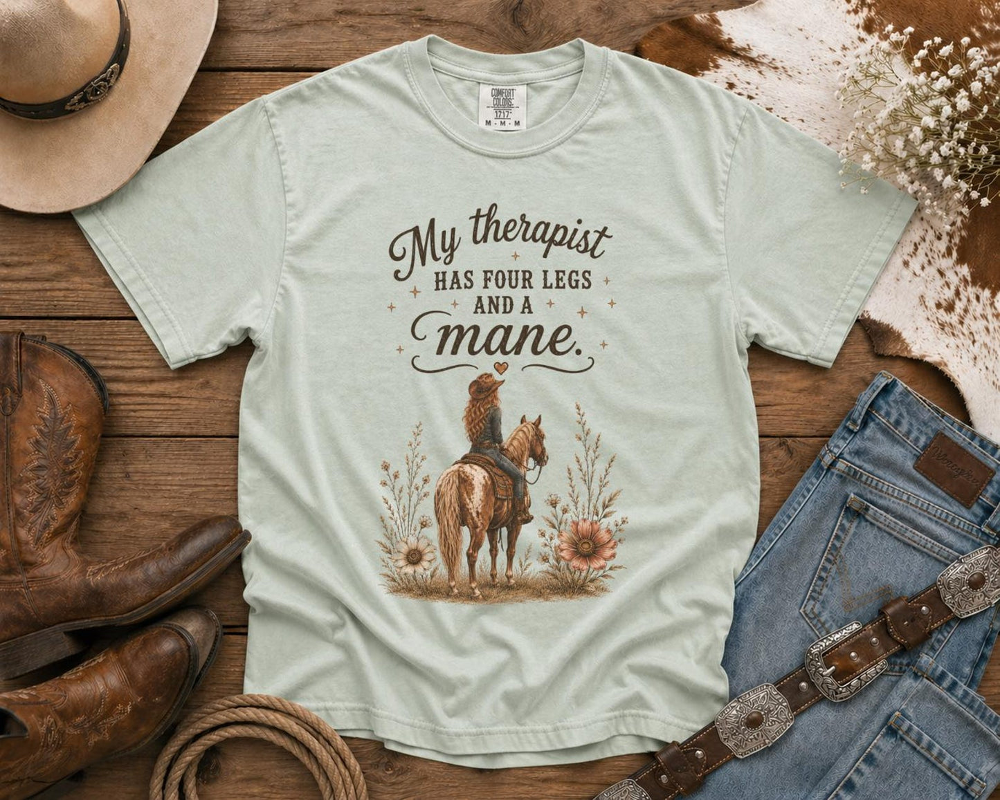 Horse Lover T-Shirt — Cowgirl TShirt | Western Tee | Comfort Colors Country Tee | Vintage Country Shirt | Rodeo Shirt