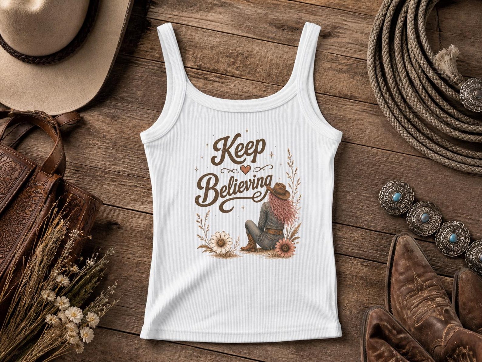 Keep Believing Crop Top — Cowgirl Shirt, Rodeo T-Shirt, Cowgirl T-shirt Country Concert Tee, Western Graphic Tee For Women, Western T-shirt, Western T-shirt | Bella Canvas
