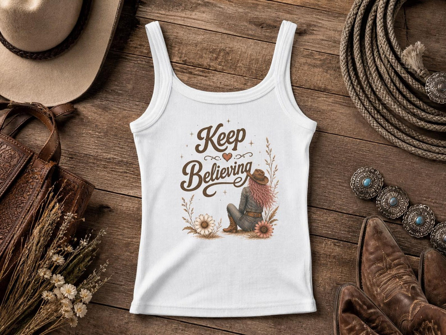 Keep Believing Crop Top — Cowgirl Shirt, Rodeo T-Shirt, Cowgirl T-shirt Country Concert Tee, Western Graphic Tee For Women, Western T-shirt, Western T-shirt | Bella Canvas