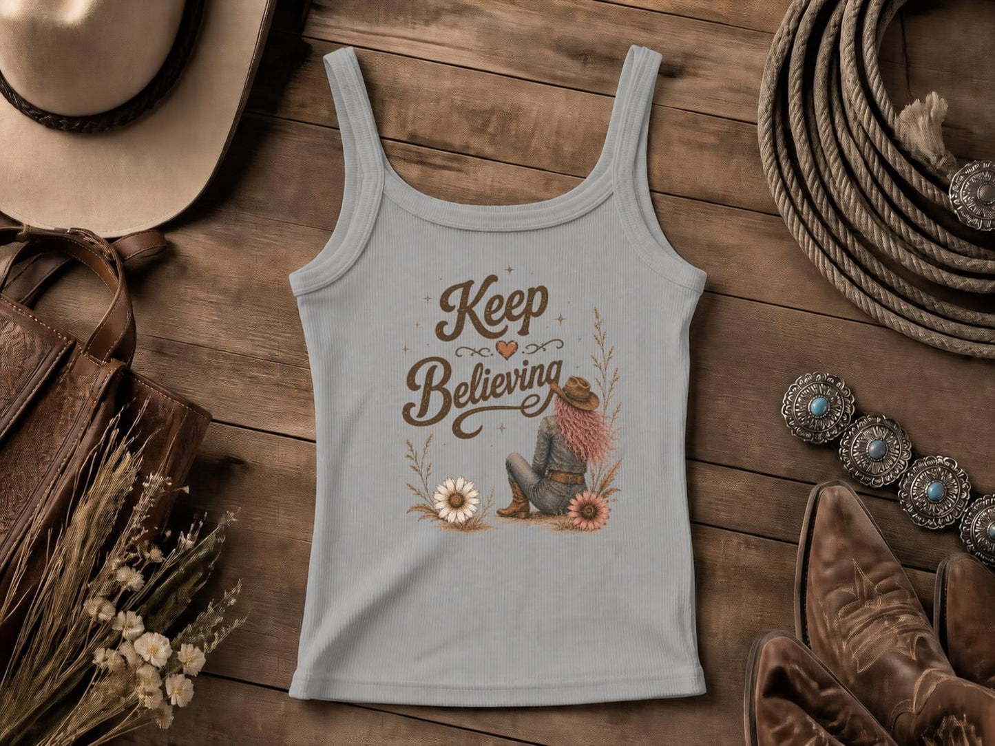 Keep Believing Crop Top — Cowgirl Shirt, Rodeo T-Shirt, Cowgirl T-shirt Country Concert Tee, Western Graphic Tee For Women, Western T-shirt, Western T-shirt | Bella Canvas