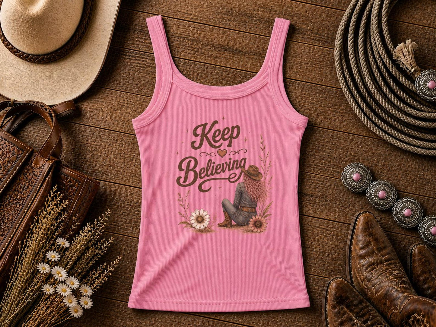 Keep Believing Crop Top — Cowgirl Shirt, Rodeo T-Shirt, Cowgirl T-shirt Country Concert Tee, Western Graphic Tee For Women, Western T-shirt, Western T-shirt | Bella Canvas