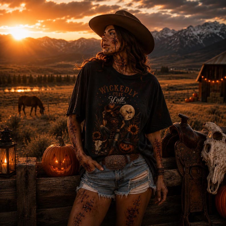 Wickedly Cute Y'all T-Shirt — Halloween TShirt Western TShirt, Country TShirt