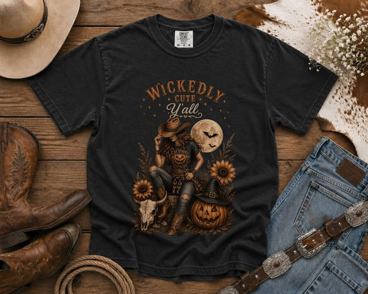 Wickedly Cute Y'all T-Shirt — Halloween TShirt Western TShirt, Country TShirt