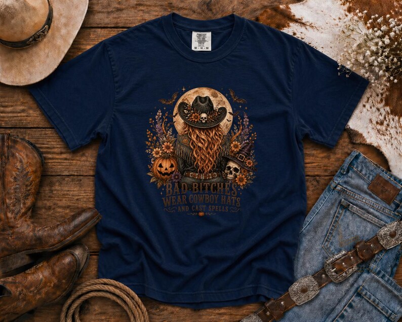 Bad Cowgirls Wear Cowboy Hats and Cast Spells Halloween Graphic Tee Western TShirt, Country TShirt, HalloweenShirt