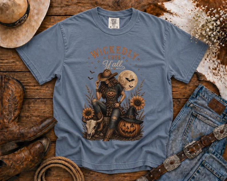 Wickedly Cute Y'all T-Shirt — Halloween TShirt Western TShirt, Country TShirt