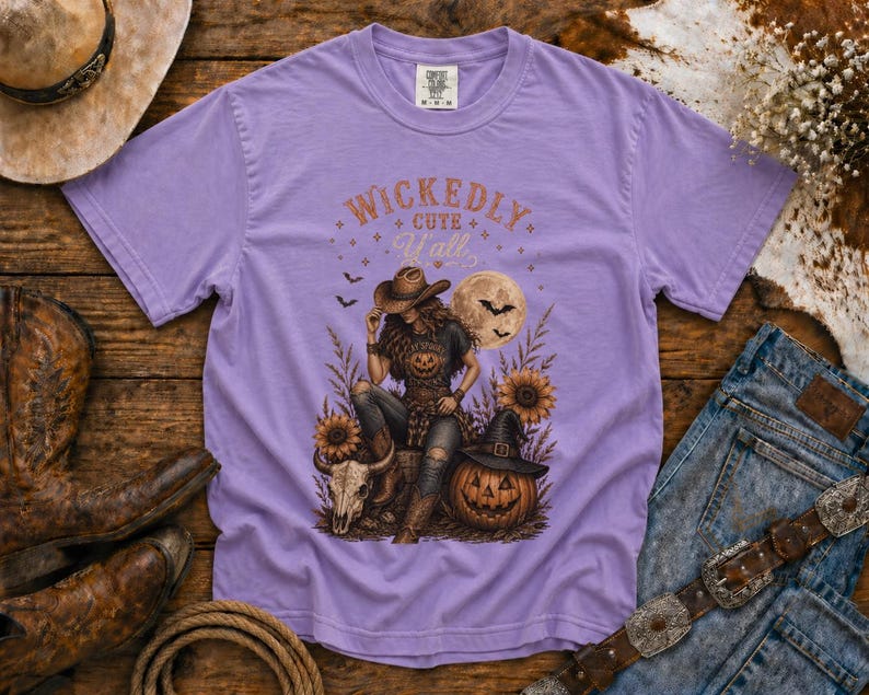 Wickedly Cute Y'all T-Shirt — Halloween TShirt Western TShirt, Country TShirt