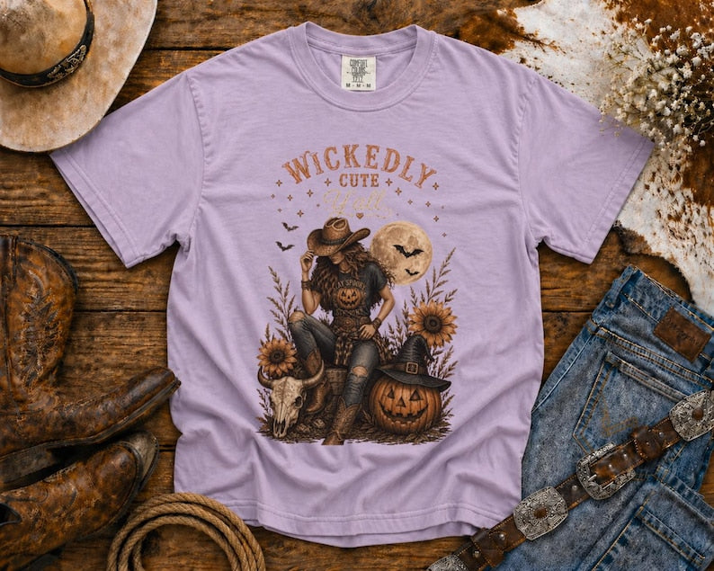 Wickedly Cute Y'all T-Shirt — Halloween TShirt Western TShirt, Country TShirt