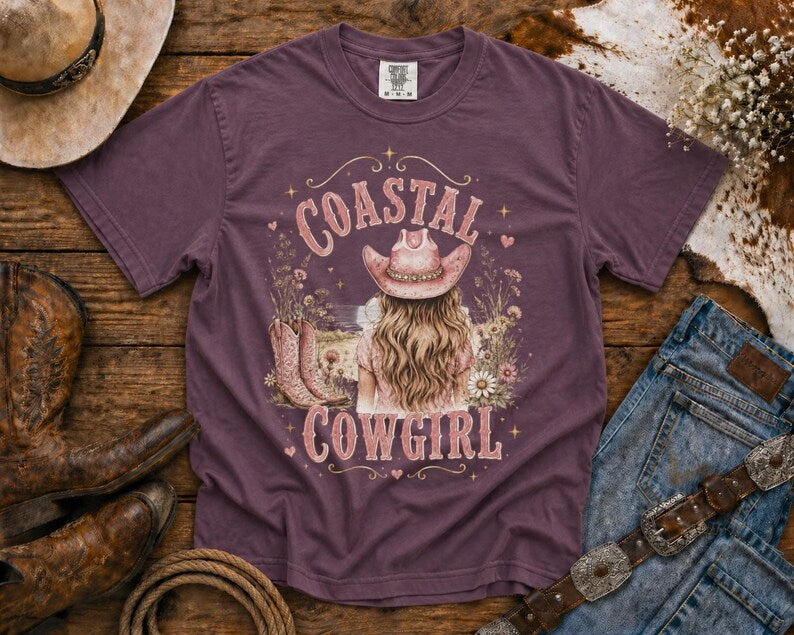 Coastal Cowgirl T-Shirt — Cowgirl TShirt | Western Tee | Comfort Colors Country Tee | Vintage Country Shirt | Rodeo Shirt