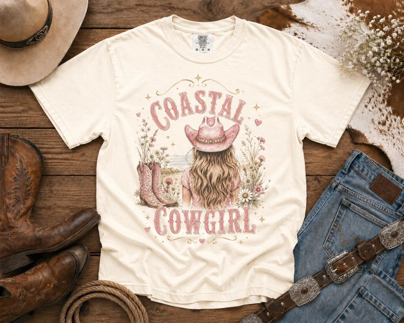 Coastal Cowgirl T-Shirt — Cowgirl TShirt | Western Tee | Comfort Colors Country Tee | Vintage Country Shirt | Rodeo Shirt