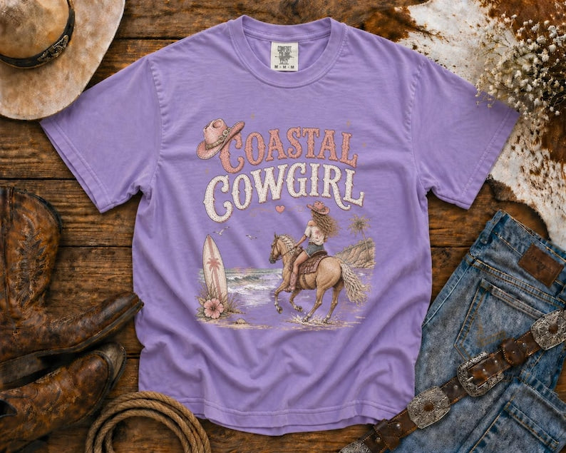 Coastal Cowgirl T-Shirt —Cowgirl TShirt | Western Tee | Comfort Colors Country Tee | Vintage Country Shirt | Rodeo Shirt